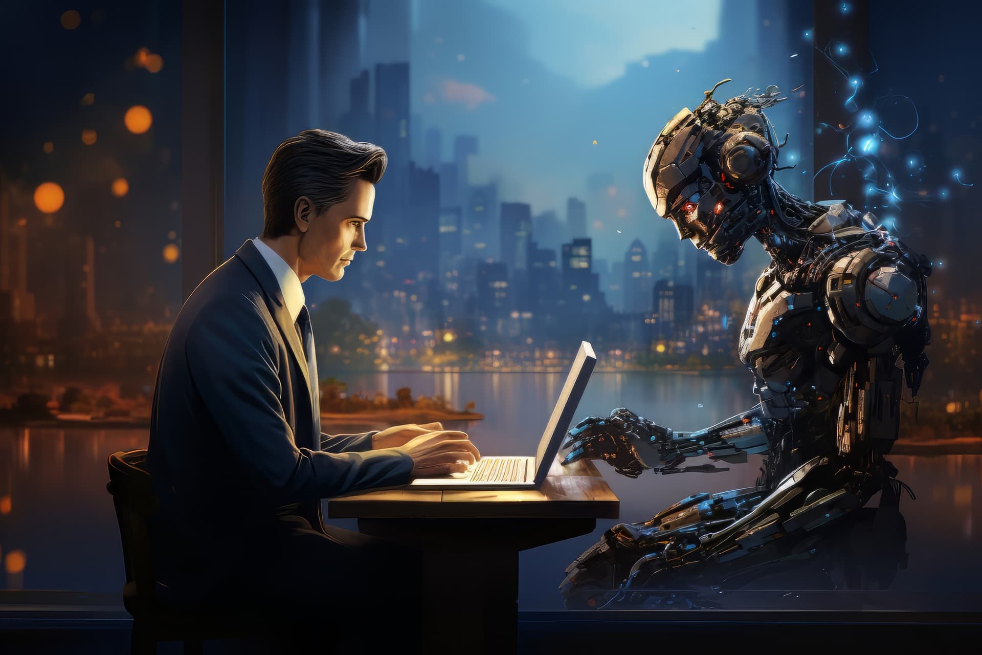 AI brain with circuit board